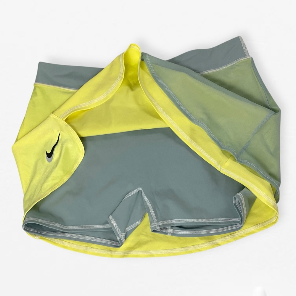 NEW Nike Court Dri-FIT Slim fit Slam Women's Tennis Skirt in Volt Blue Yellow XL - Picture 4 of 8